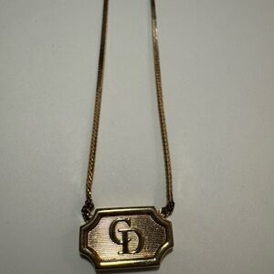Christian Dior CD Gold Necklace with extension
